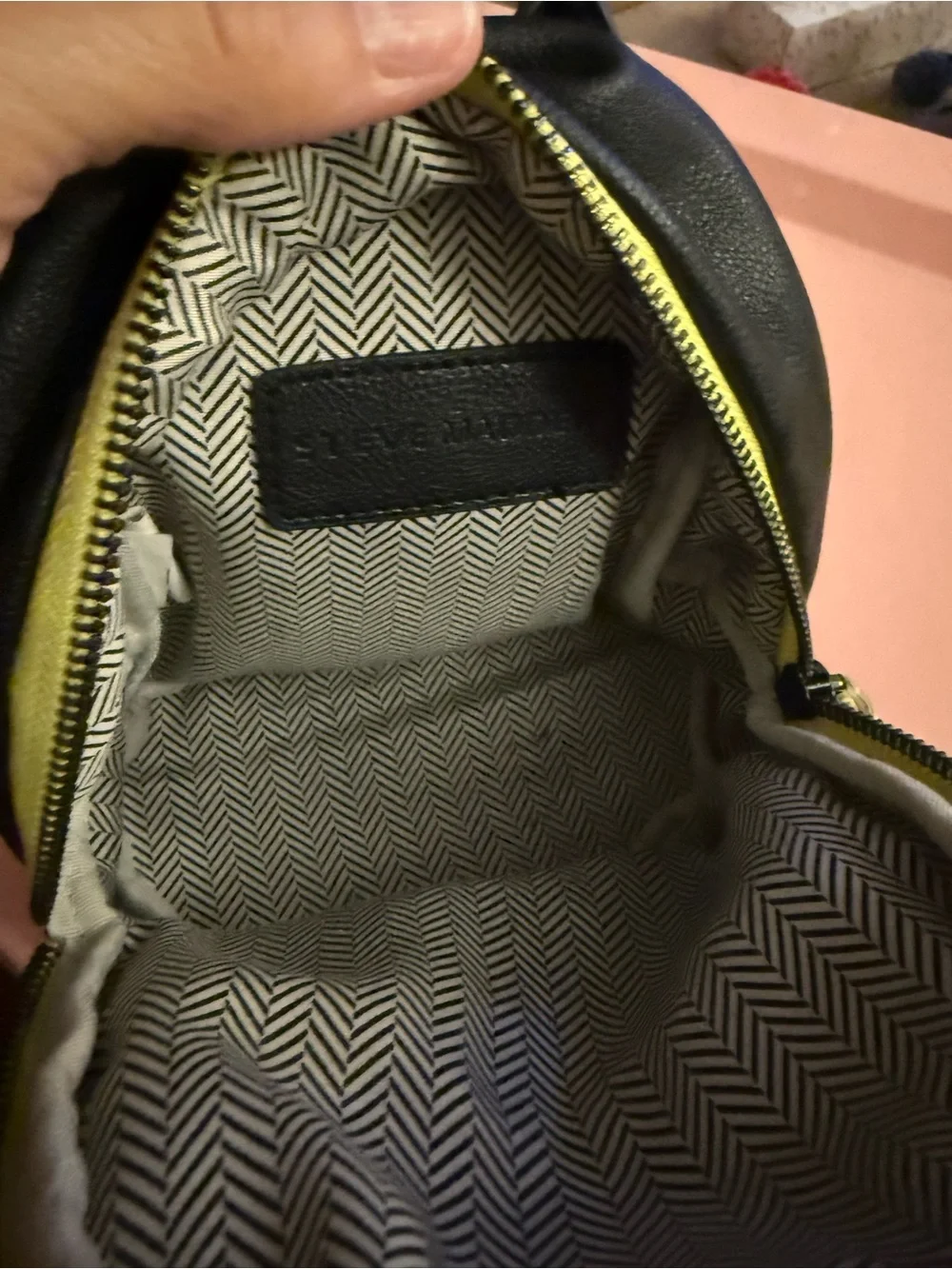 Steve Madden Black Mini purse with Neon Yellow Trim - Casual Crossbody Style